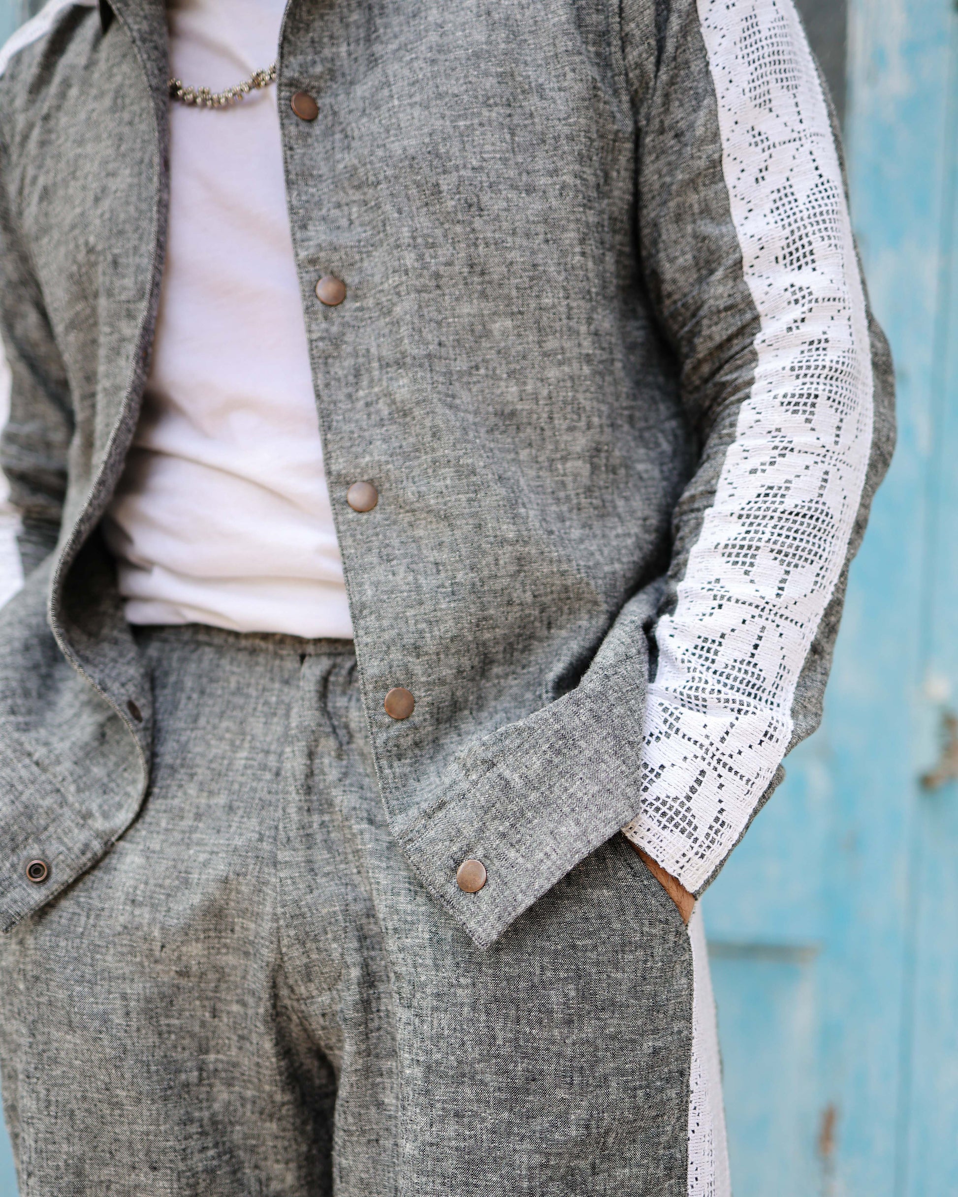 GREY LINEN SHAKET