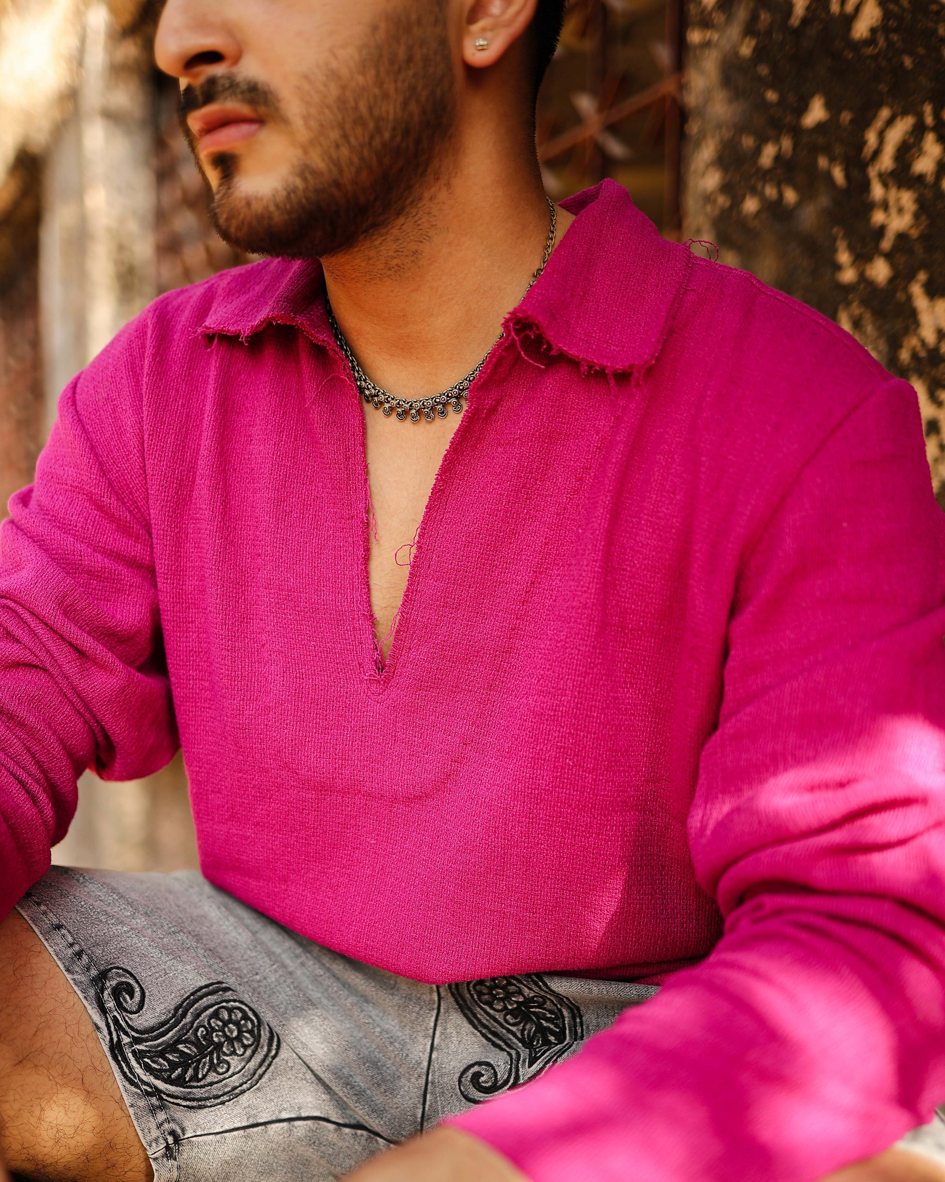 SOLID PINK SHORT KURTA