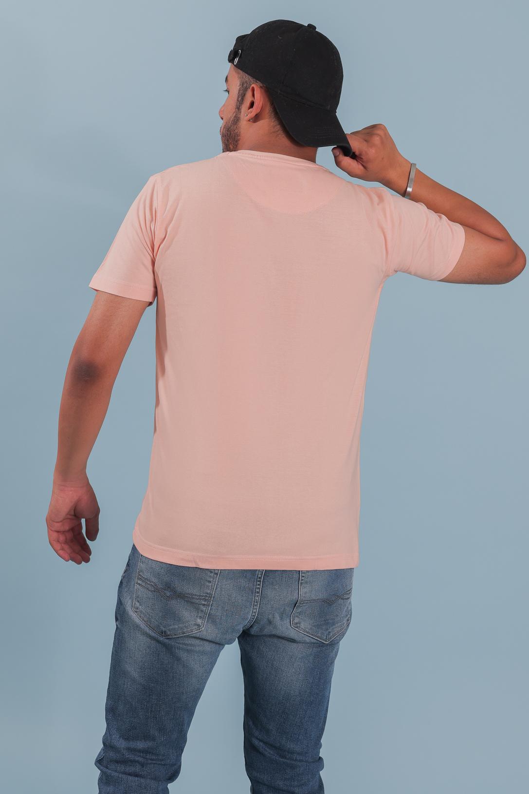 Peach Plain Solid T-shirt