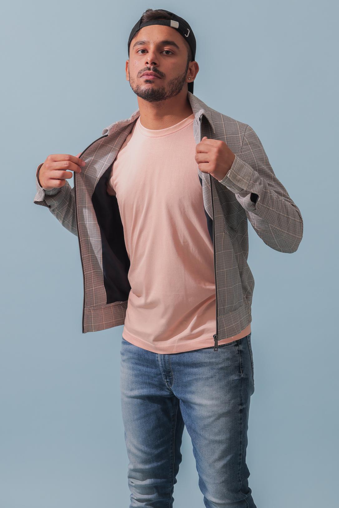 Peach Plain Solid T-shirt