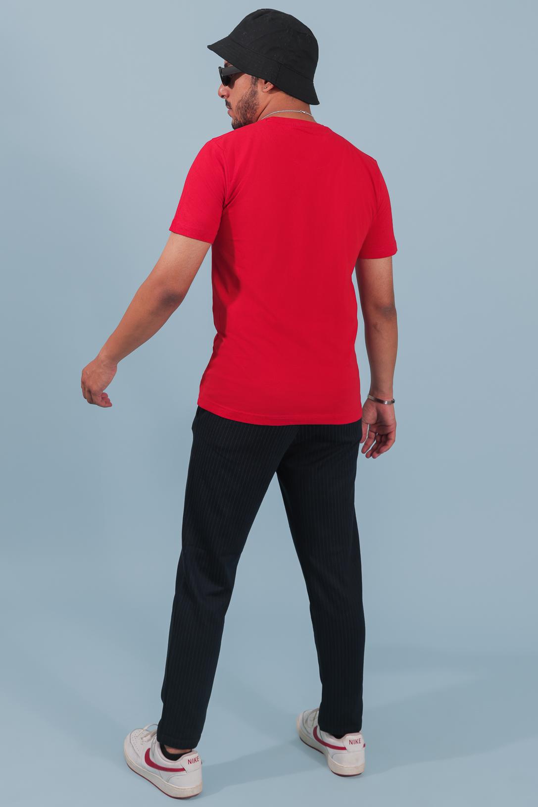 Red Plain Solid T-shirt