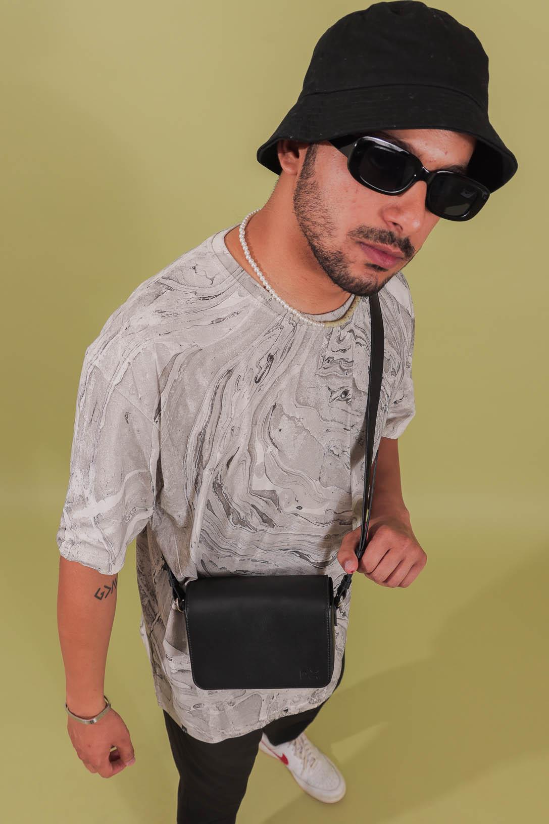 Moon Grey Marble Printed T-shirt