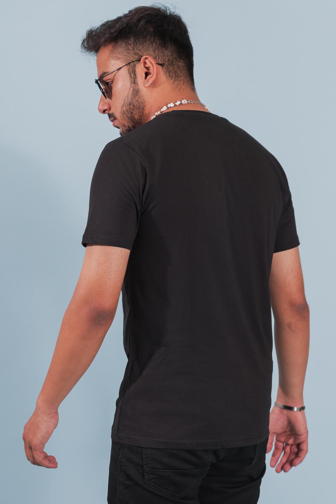 Black Plain Solid T-shirt