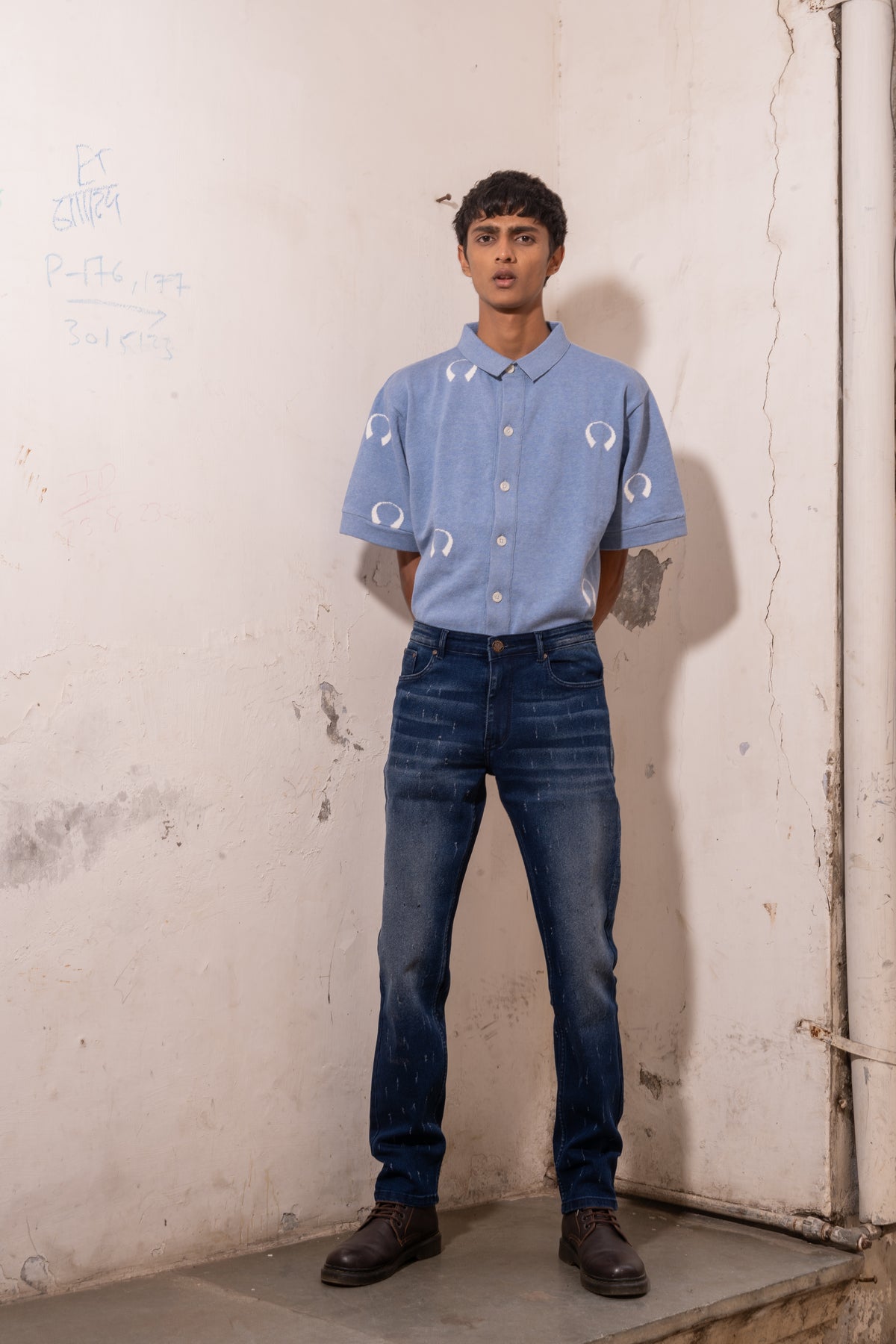 Blue Washed Ripped Denim
