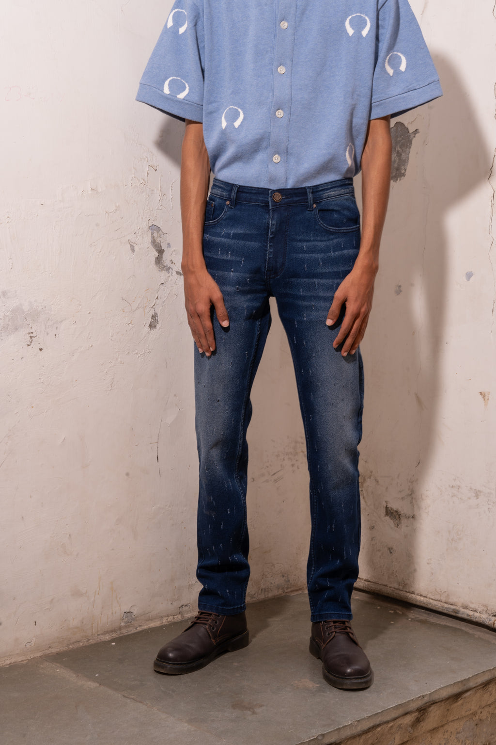 Blue Washed Ripped Denim