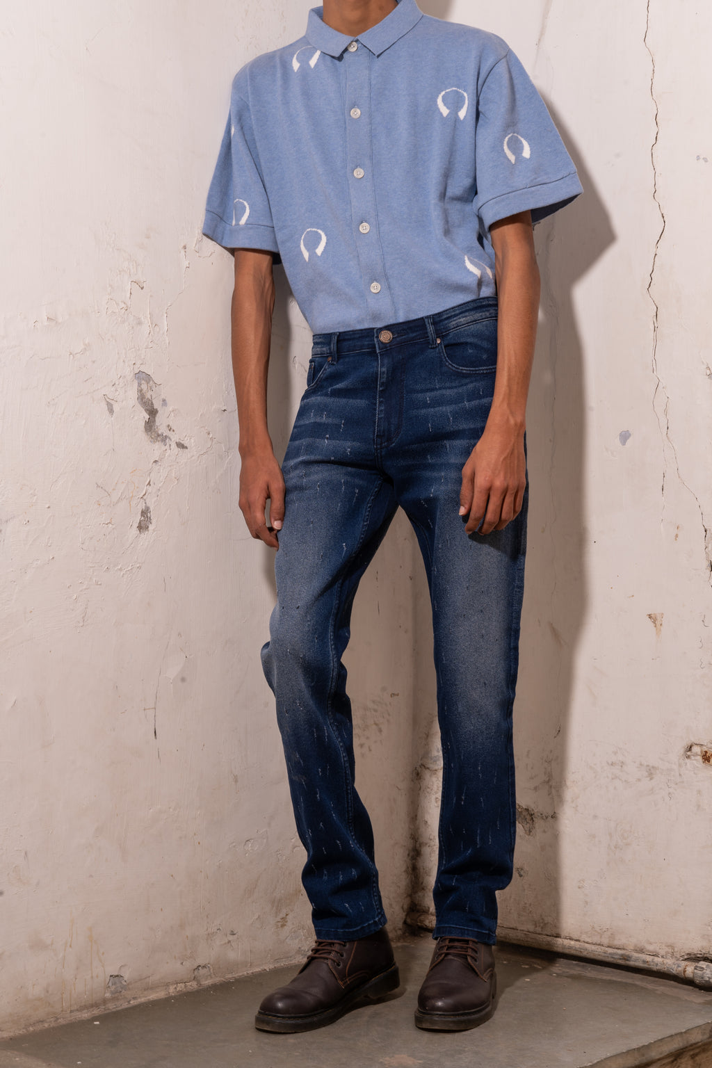 Blue Washed Ripped Denim