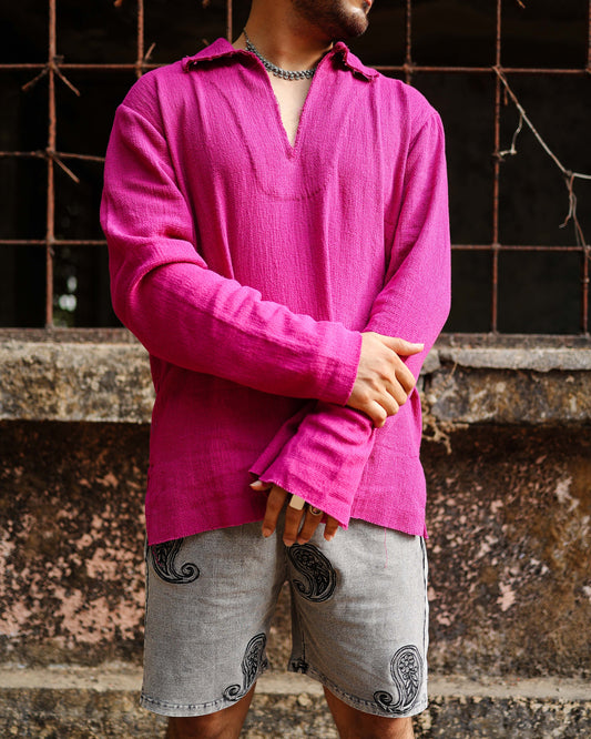 SOLID PINK SHORT KURTA